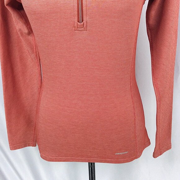 Patagonia Capilene 1/4 Zip Pullover Women Size Small Orange Midweight Base Layer - Picture 6 of 10